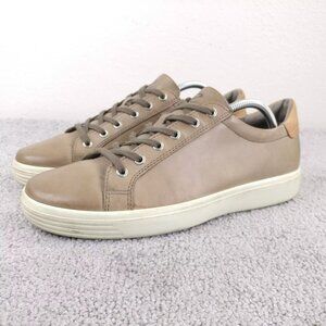 ECCO Soft 8 Mens 43 EU Shoes Low Top Leather Comfort Sneakers Brown Lace Up